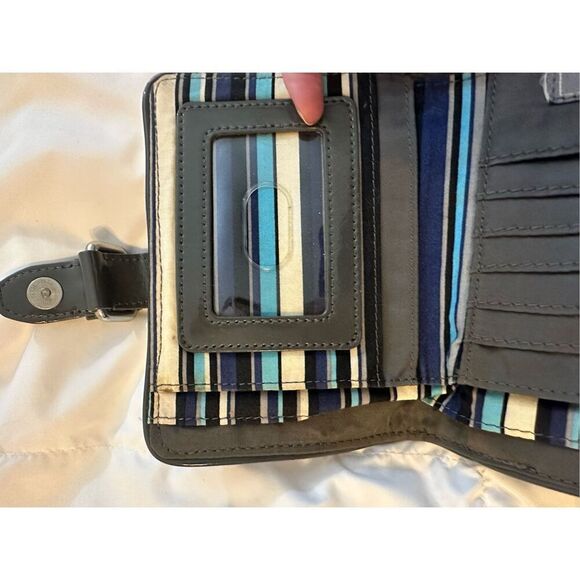 Vera Bradley Women's Octagon Pattern Wallet Black - Picture 4 of 8